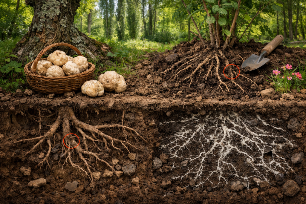 habitat de truffes en forêt